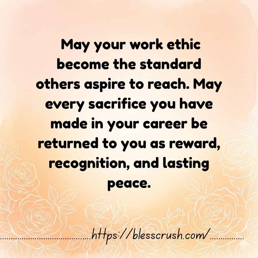 Coworker Blessings quote for an amazing coworker wishing every Monday feels light every deadline feels easy and every achievement feels grand on warm orange cloud background