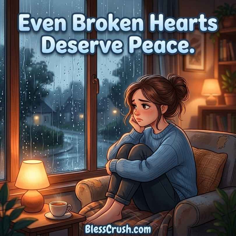 Sad Pickup Lines quote - Even broken hearts deserve peace