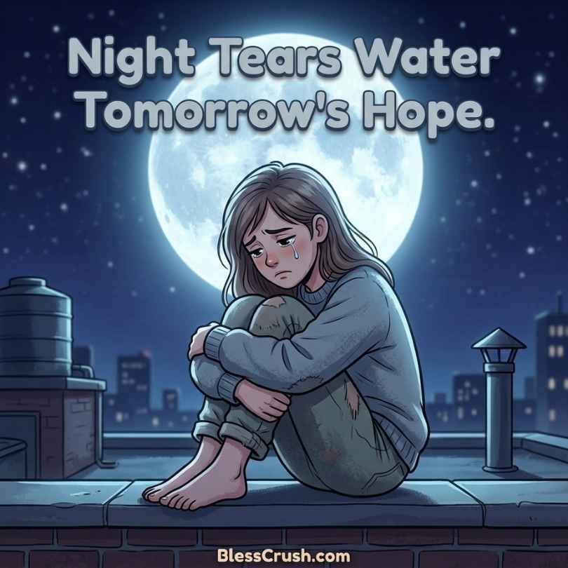 Sad Pickup Lines for heartbreak - Night tears water tomorrow's hope