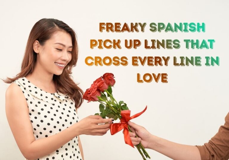 Freaky Spanish Pick Up Lines That Cross Every Line in Love – a woman smiling while receiving a bouquet of red roses tied with a ribbon