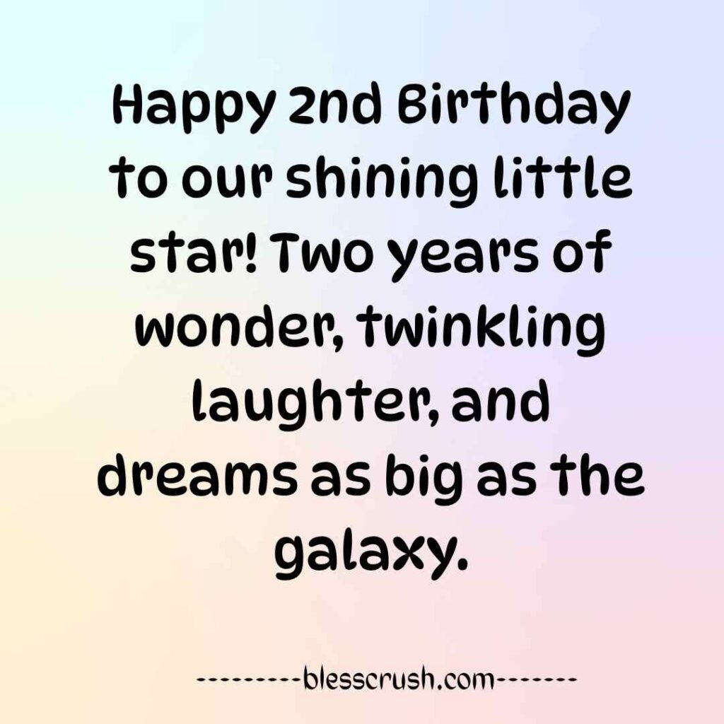 Birthday Wishes for a 2 Year Old Boy – pastel gradient card for a shining little star