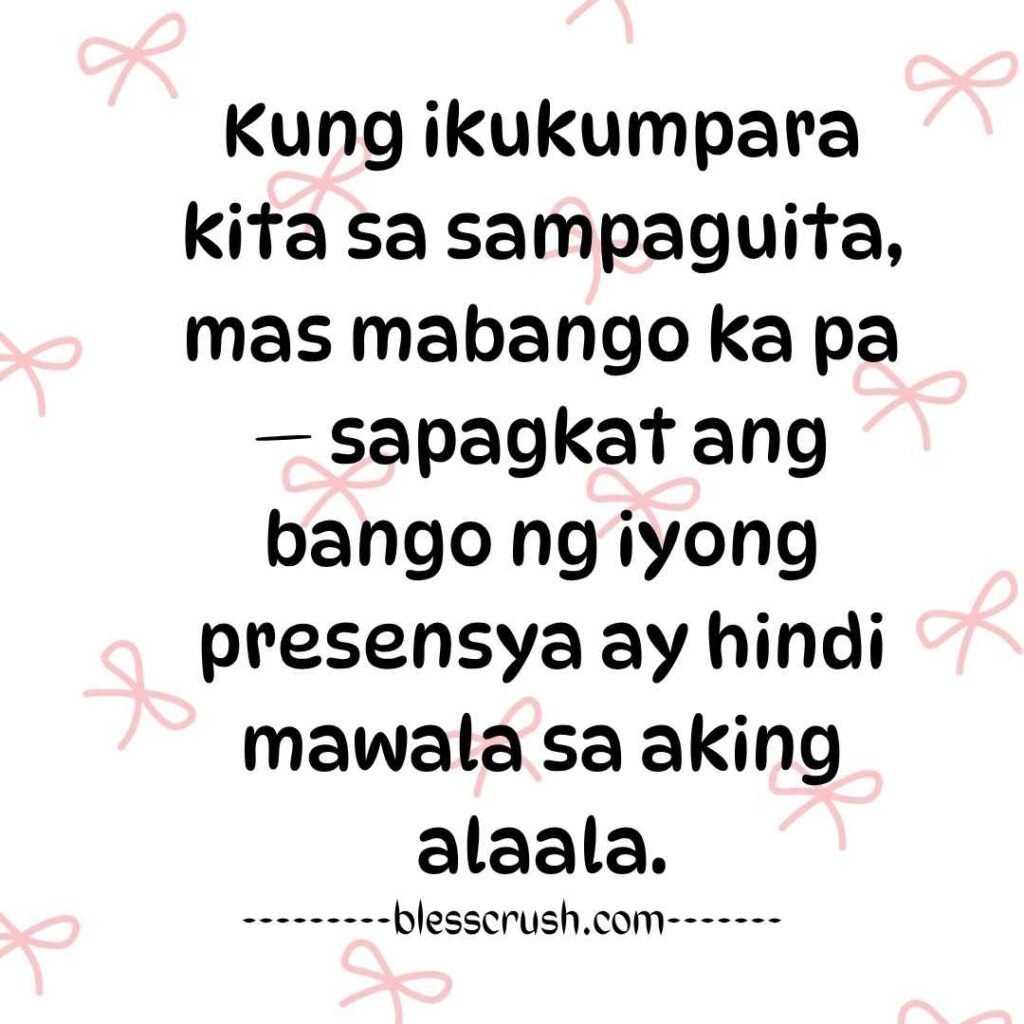 Filipino Pick Up & Rizz Lines comparing crush to sampaguita flower - Kung ikukumpara kita sa sampaguita mas mabango ka pa