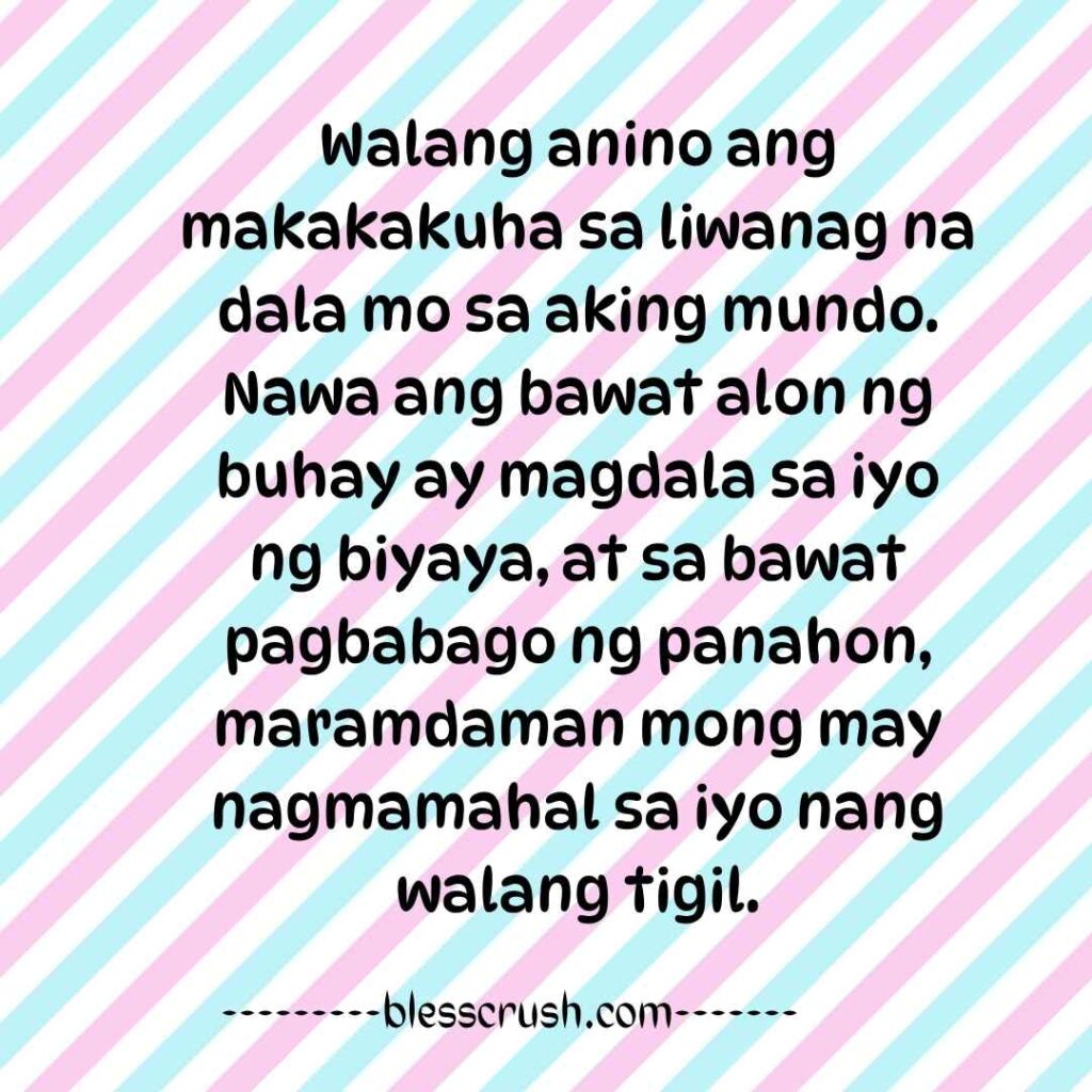 Filipino Pick Up & Rizz Lines in Tagalog about bringing light to someone's world - Walang anino ang makakakuha sa liwanag na dala mo