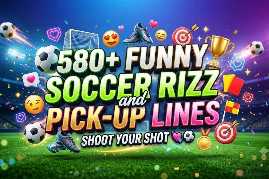 Funny Soccer Rizz and Pick-Up Lines - 580+ best soccer pick up lines collection banner