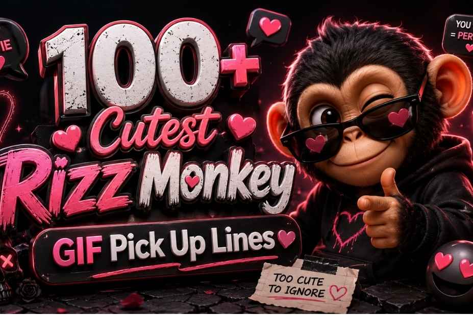 Rizz Monkey GIF Pick Up Lines - 100+ Cutest Rizz Monkey GIF Pick Up Lines collection featuring a cool cartoon monkey with sunglasses giving a thumbs up