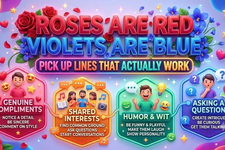 Roses Are Red Violets Are Blue Pick Up Lines that actually work - infographic guide