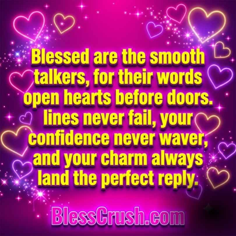 Smooth Pick Up Lines neon heart quote - blessed are the smooth talkers saying
