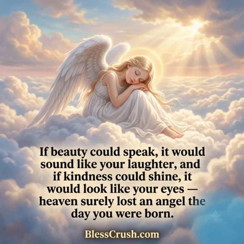 "Fall From Heaven Pick Up Lines – sleeping angel on clouds quote about heaven losing an angel"
