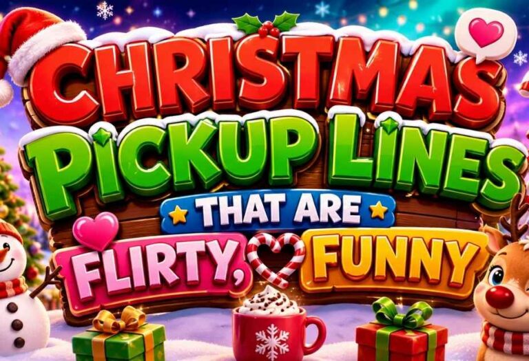 Christmas Pickup Lines that are flirty and funny - title graphic
