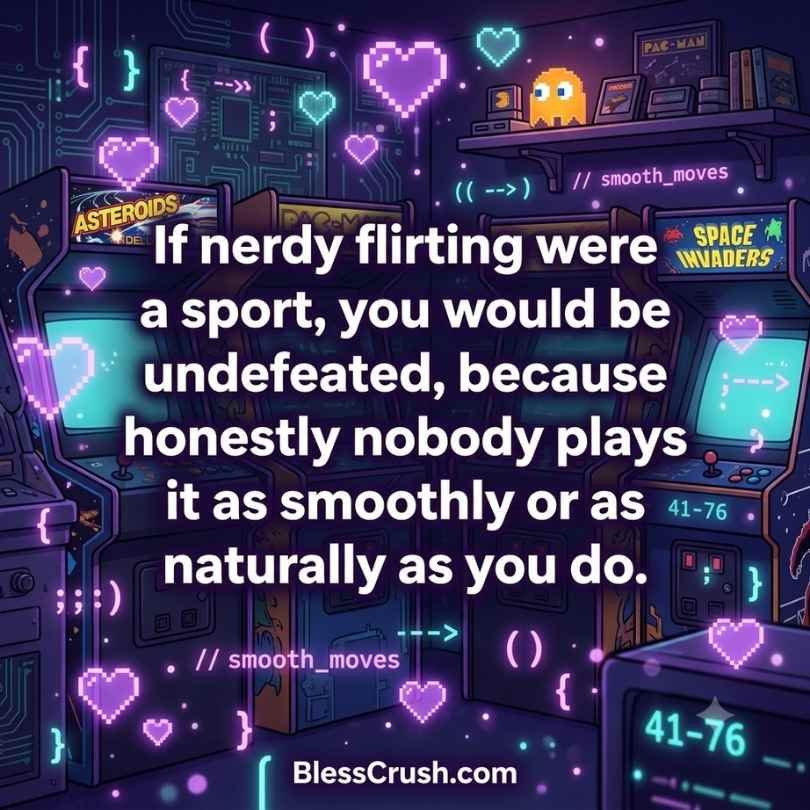Database pick up lines for gamers comparing flirting to an undefeated sport