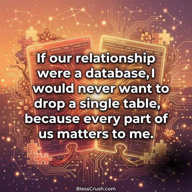 Database pick up lines describing a relationship as a database worth keeping