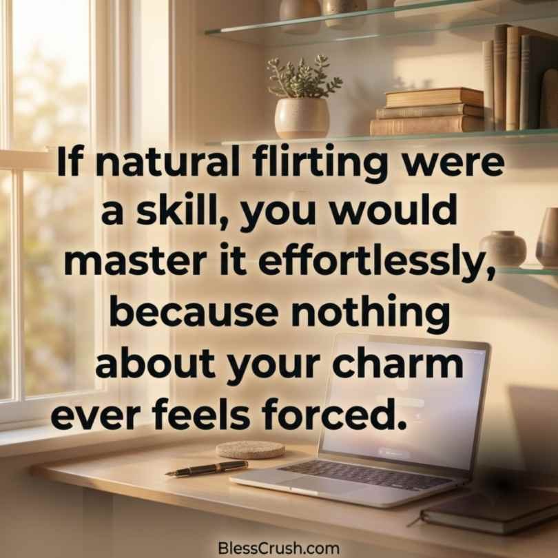 Database pick up lines comparing natural flirting to an effortless skill