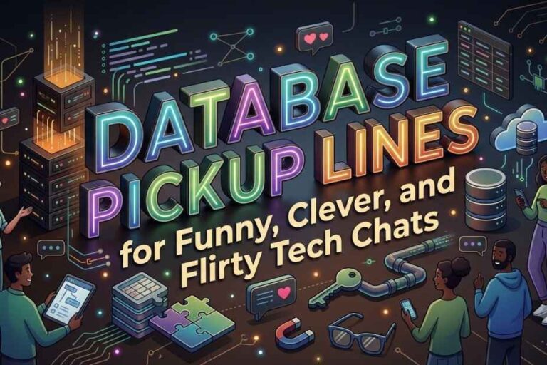 Database pick up lines for funny, clever, and flirty tech chats banner