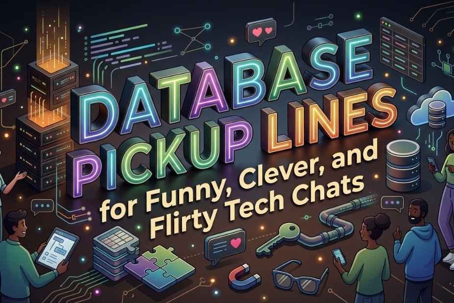 Database pick up lines for funny, clever, and flirty tech chats banner