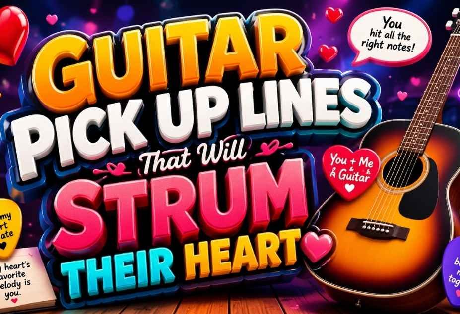 Guitar Pickup Lines that will strum their heart - cute love quotes with acoustic guitar