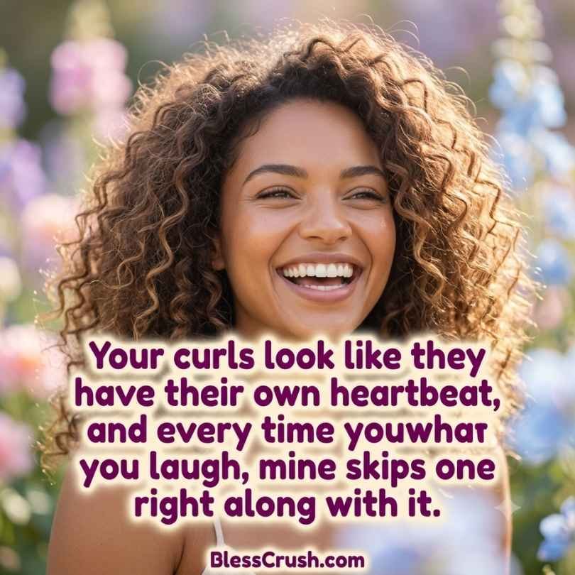 Hair pick up lines for bouncy curly hair and laughter