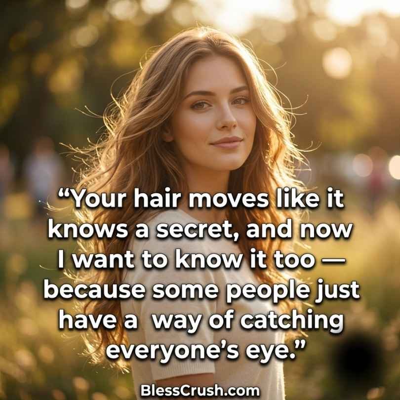 Hair pick up lines for eye-catching wavy hair in golden hour