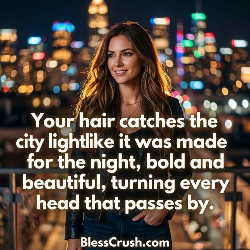 Hair pick up lines for bold city lights night hair look
