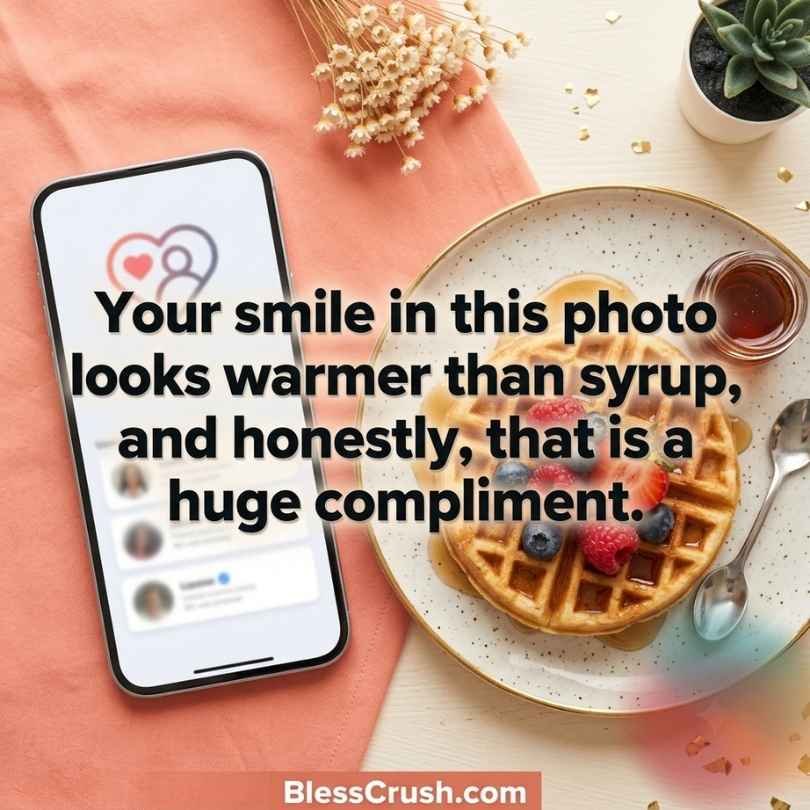 Sweet waffle pick up lines for texting with smartphone dating app and berry waffle plate