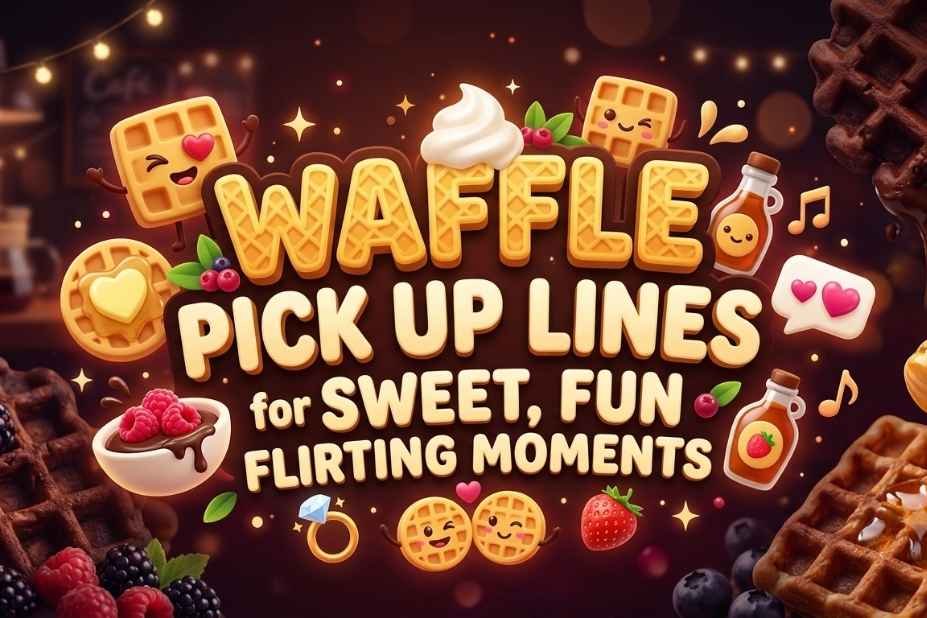 Waffle pick up lines for sweet fun flirting moments cover image with cartoon waffle characters