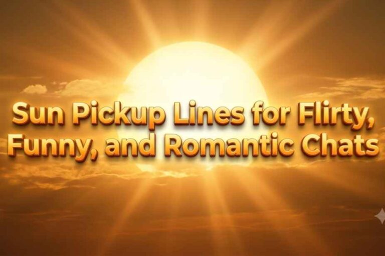 Sun pickup lines banner with glowing sun for flirty romantic chats